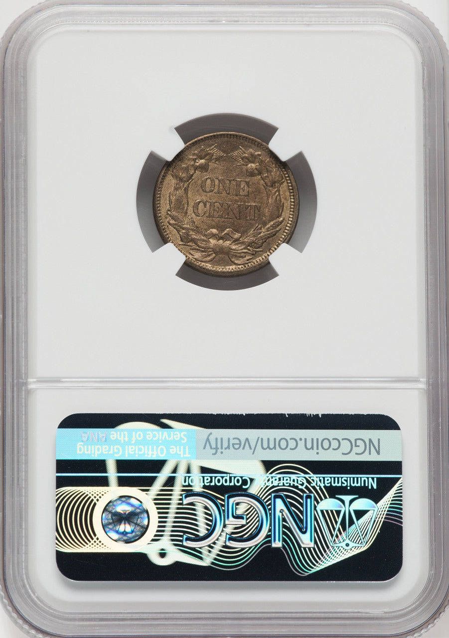 1858 1C SM LETTERS Flying Eagle Cent NGC MS61