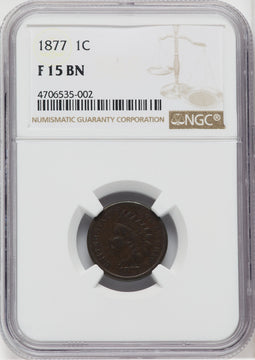 1877 1C BN Indian Cent NGC 15