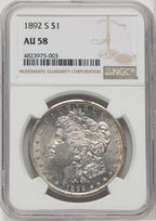 1892-S $1 Morgan Dollar NGC AU58