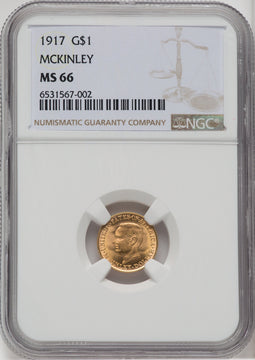 1917 G$1 McKinley Commemorative Gold NGC MS66
