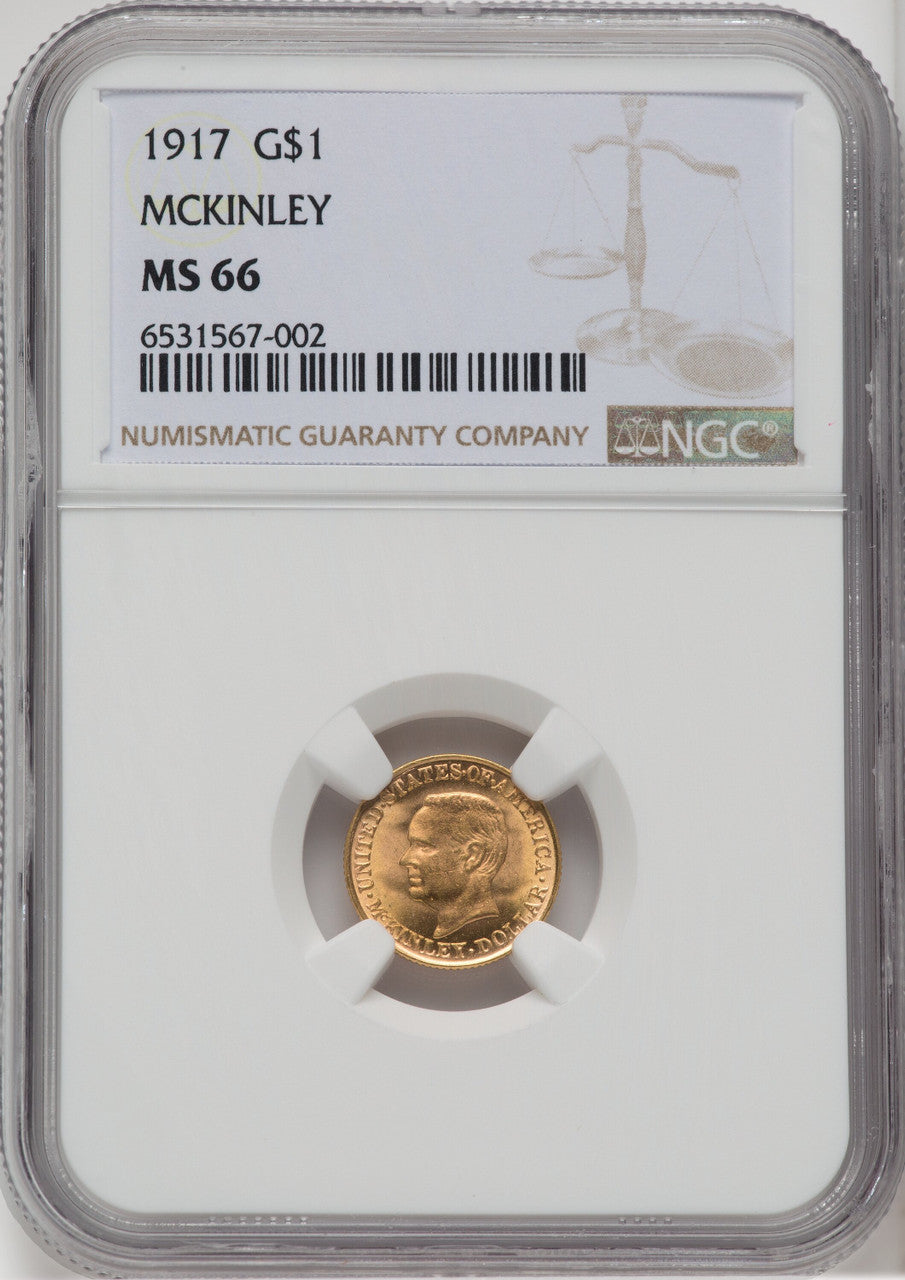 1917 G$1 McKinley Commemorative Gold NGC MS66