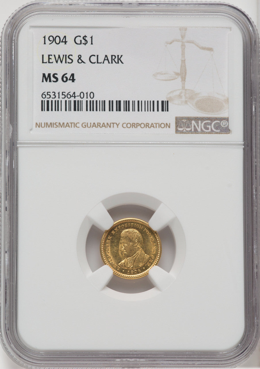 1904 G$1 Lewis and Clark Commemorative Gold NGC MS64