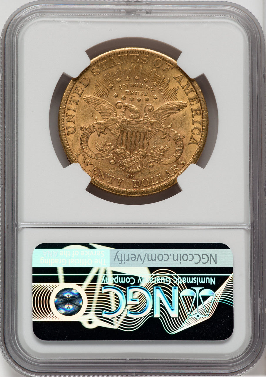 1883-CC $20 Liberty Double Eagle NGC AU58