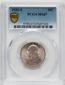 1935-S 25C Washington Quarter PCGS MS67