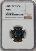 1942-P 5C TYPE 2 Proof Jefferson Nickel NGC PR68