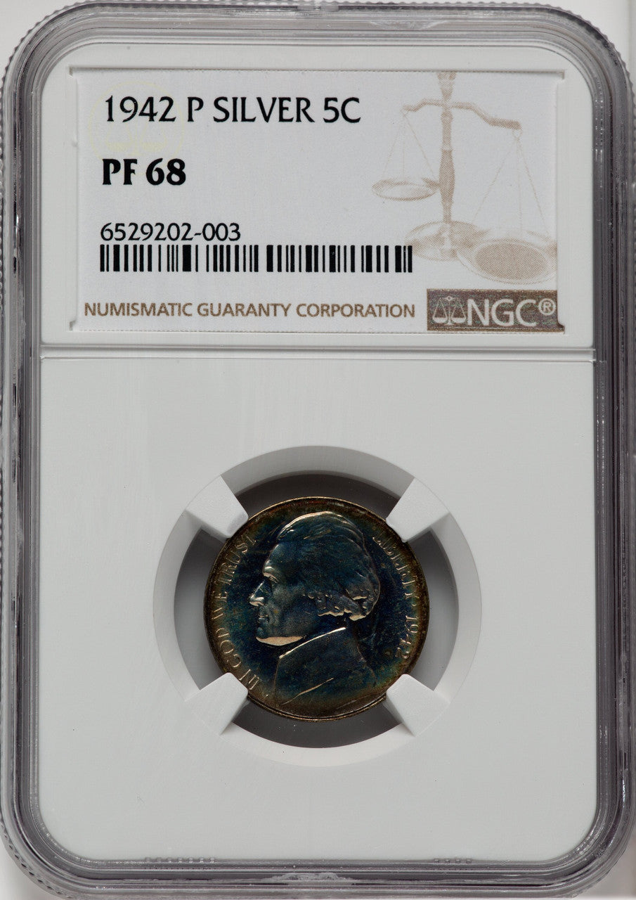 1942-P 5C TYPE 2 Proof Jefferson Nickel NGC PR68