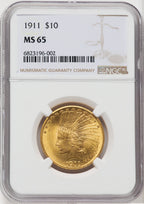 1911 $10 Indian Eagle NGC MS65