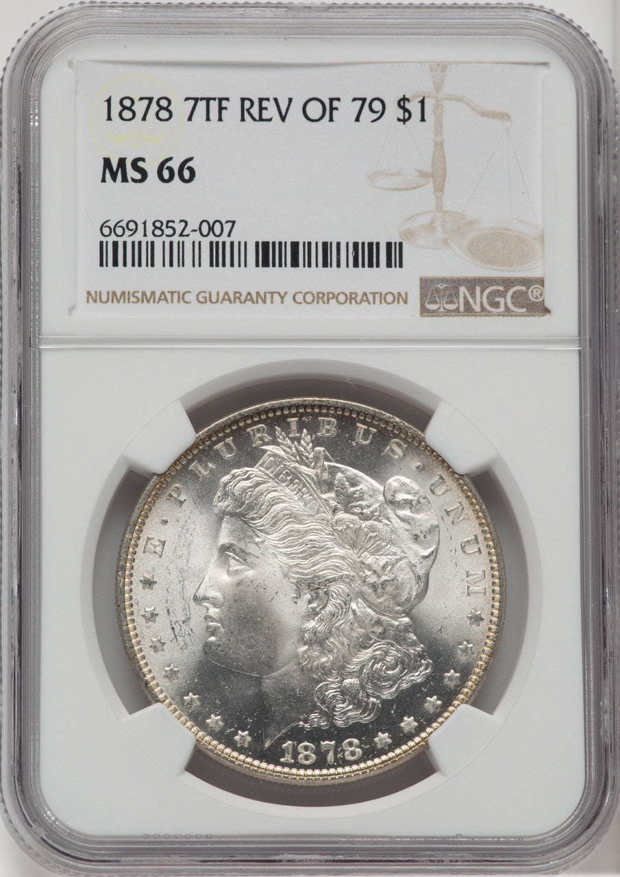 1878 7TF $1 Reverse of 1879 Morgan Dollar NGC MS66