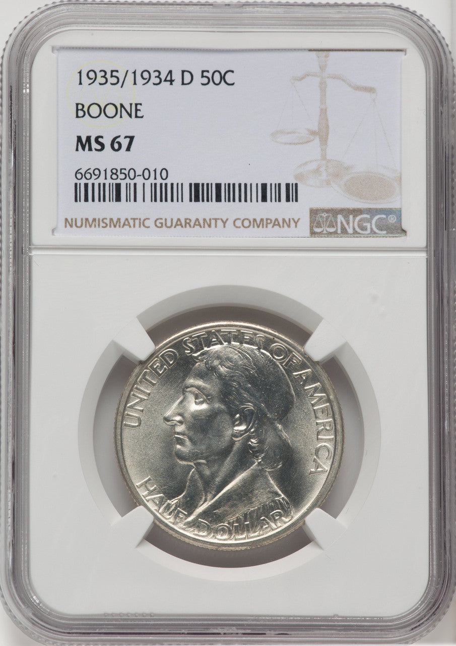 1935/34-D 50C Boone Commemorative Silver NGC MS67