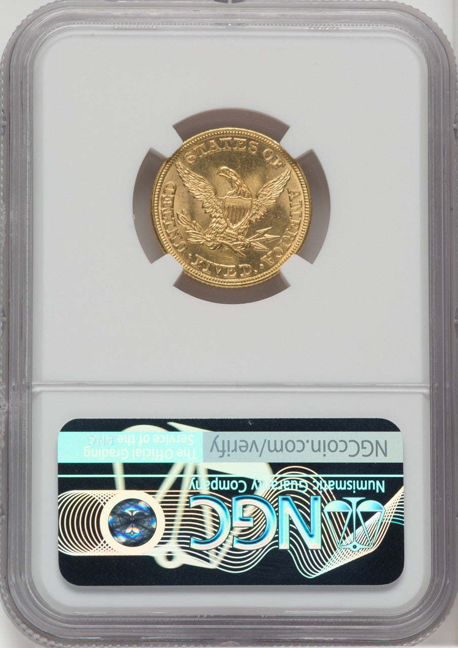 1846 $5 Large Date Liberty Half Eagle NGC MS64