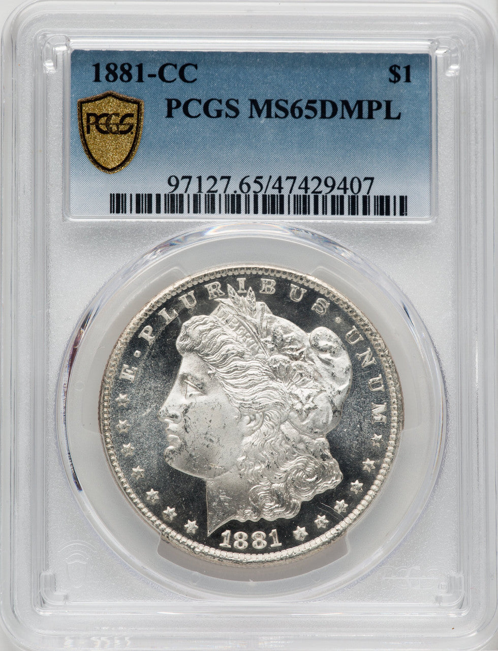 1881-CC $1 DM Morgan Dollar PCGS MS65