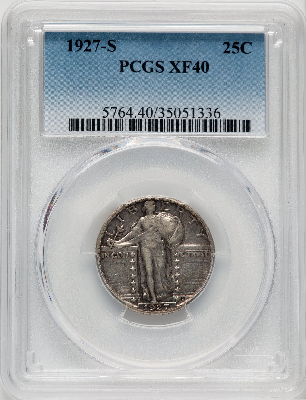 1927-S 25C Standing Liberty Quarter PCGS XF40