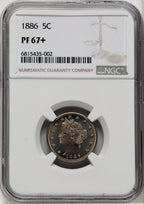 1886 5C Proof Liberty Nickel NGC PR67+