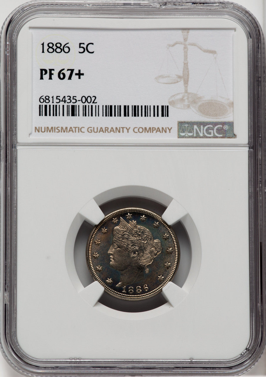 1886 5C Proof Liberty Nickel NGC PR67+