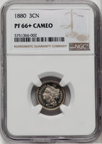 1880 3CN CA Proof Three Cent Nickel NGC PR66+