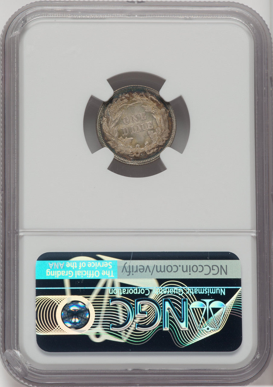 1862 10C Seated Dime NGC MS67