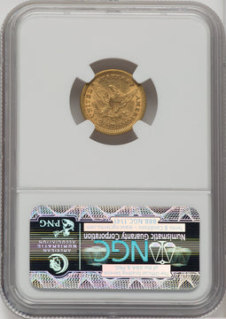 1873 $2.50 Open 3 Liberty Quarter Eagle NGC MS62