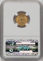 1873 $2.50 Open 3 Liberty Quarter Eagle NGC MS62