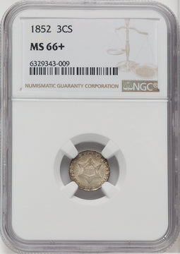 1852 3CS Three Cent Silver NGC MS66+