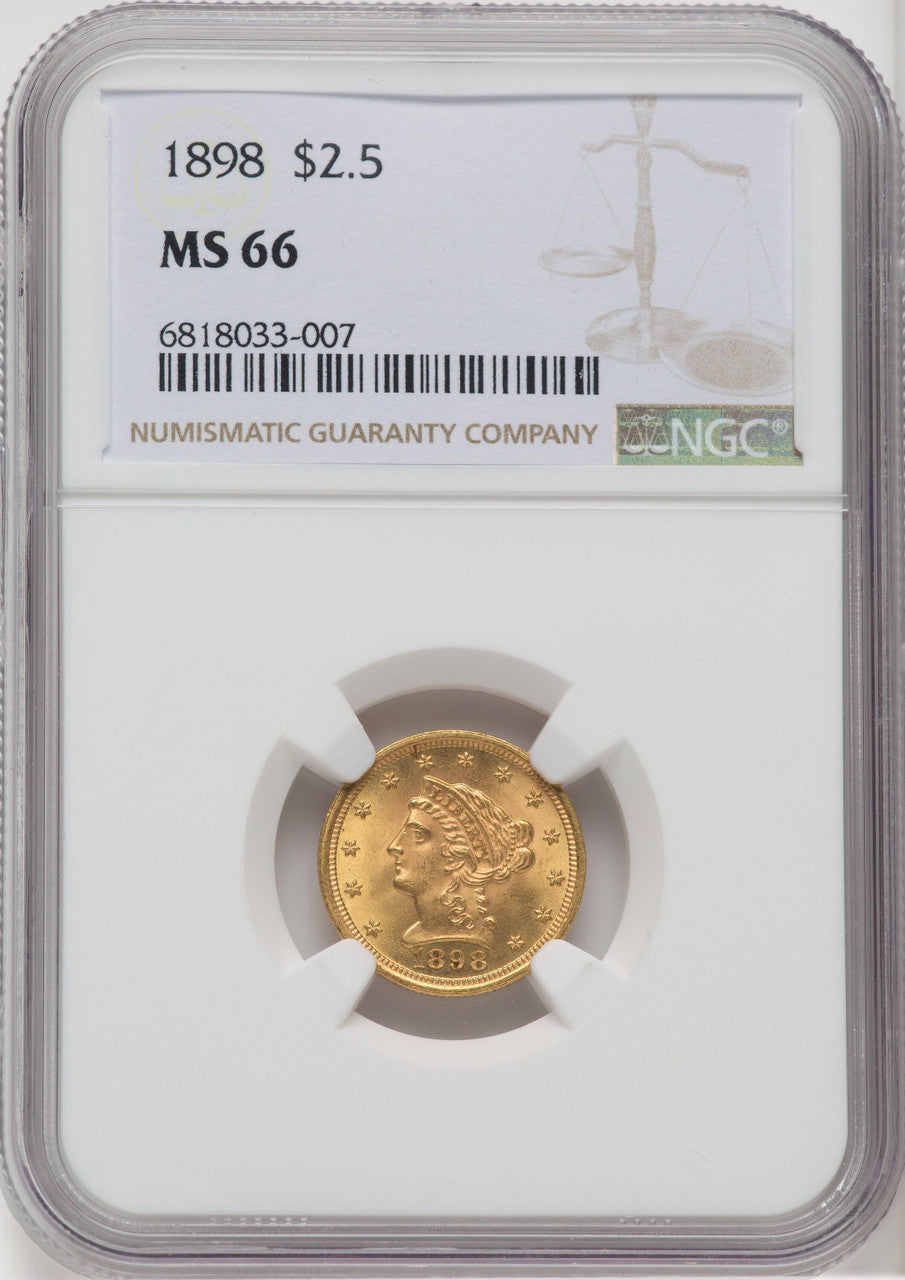 1898 $2.50 Liberty Quarter Eagle NGC MS66