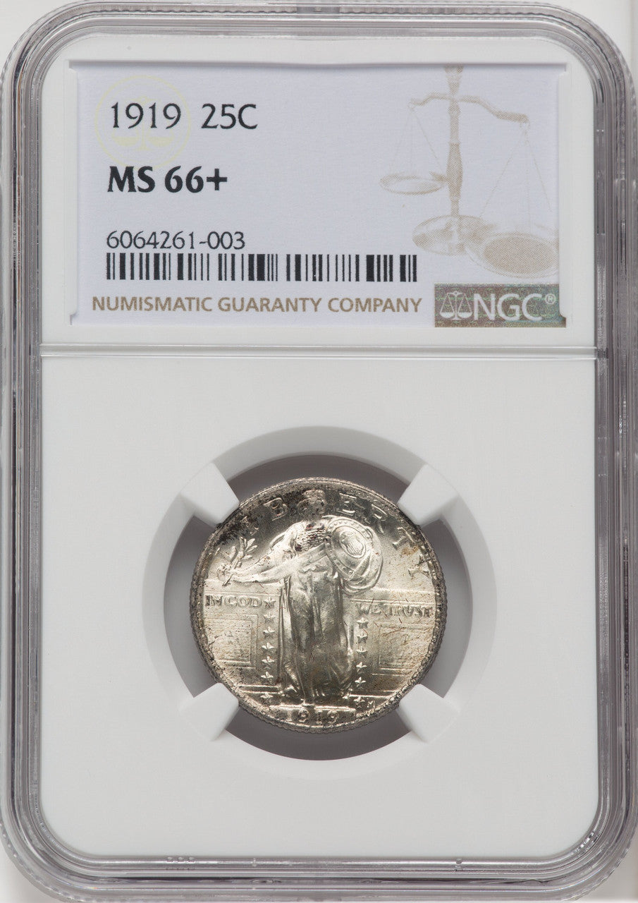 1919 25C Standing Liberty Quarter NGC MS66+