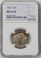 1927 25C FH Standing Liberty Quarter NGC MS65