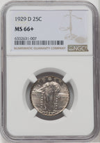 1929-D 25C Standing Liberty Quarter NGC MS66+