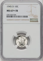 1945-D 10C FB Mercury Dime NGC MS67+