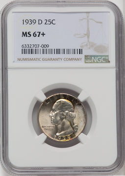 1939-D 25C Washington Quarter NGC MS67+