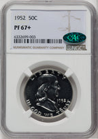 1952 50C CAC Proof Franklin Half Dollar NGC PR67+