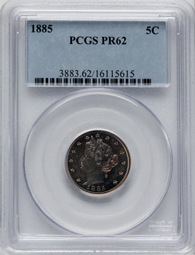 1885 5C Proof Liberty Nickel PCGS PR62