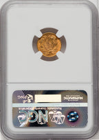1854 G$1 Type Two Gold Dollar NGC MS60