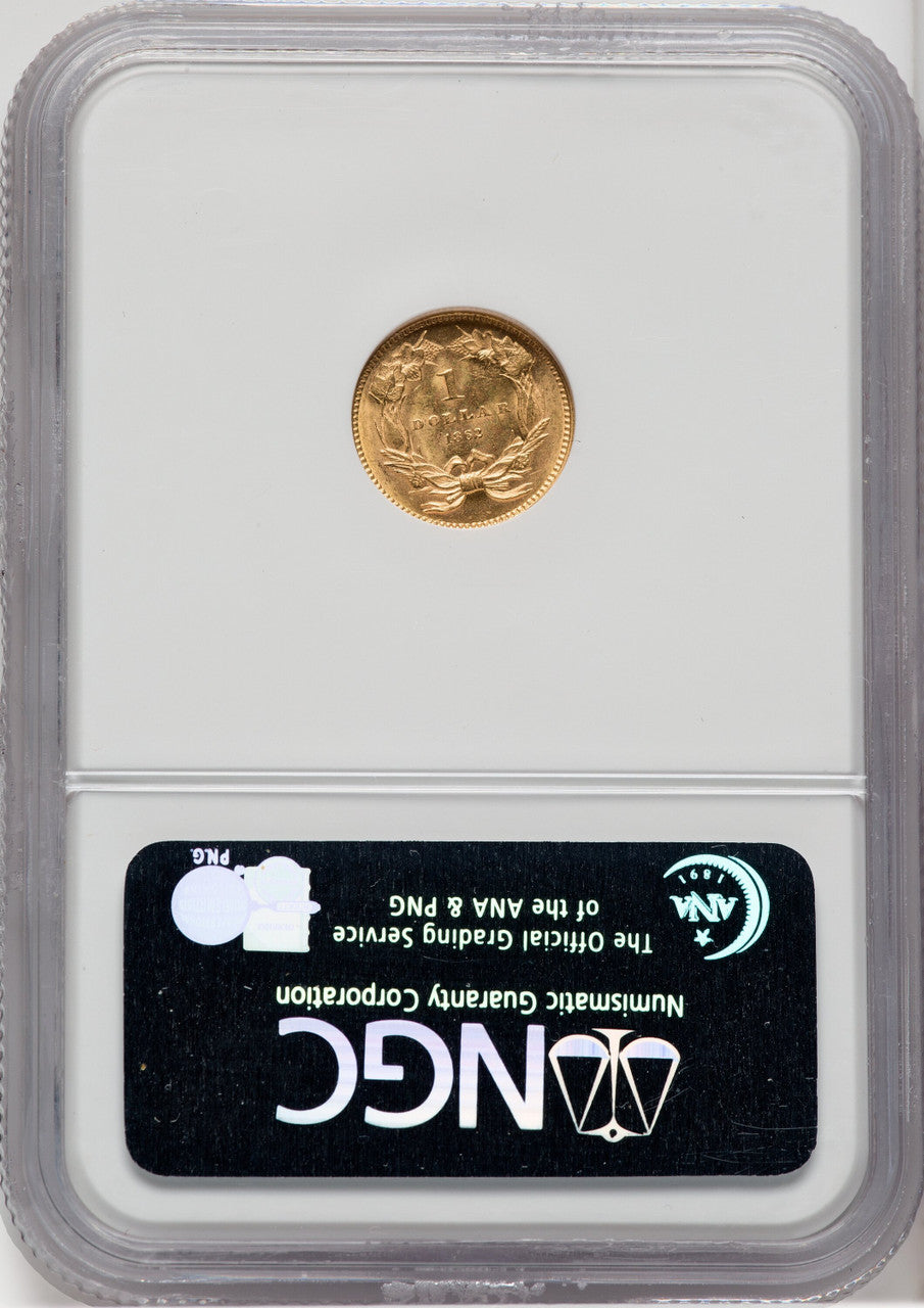 1862 G$1 Gold Dollar NGC MS62