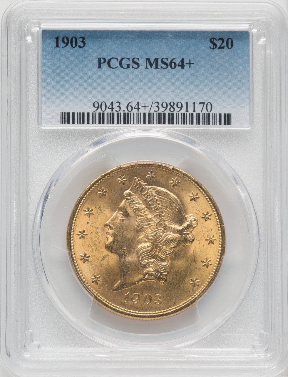 1903 $20 Liberty Double Eagle PCGS MS64+