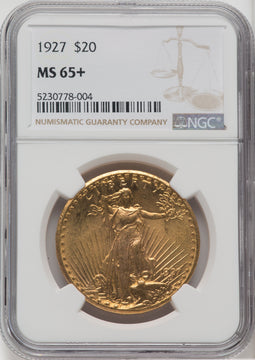 1927 $20 Saint-Gaudens Double Eagle NGC MS65+