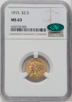 1915 $2.50 CAC Indian Quarter Eagle NGC MS63