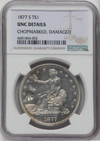 1877-S T$1 Chop Mark Trade Dollar Details NGC MS60