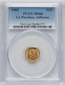 1903 G$1 JEFF Commemorative Gold PCGS MS66