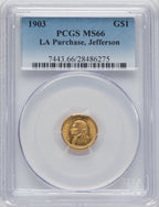 1903 G$1 JEFF Commemorative Gold PCGS MS66