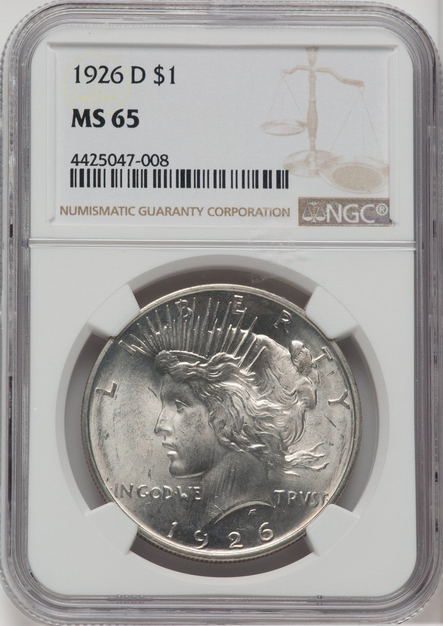 1926-D $1 Peace Dollar NGC MS65