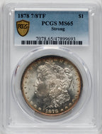 1878 7/8TF $1 STRONG Morgan Dollar PCGS MS65