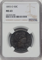 1893-O 50C Barber Half Dollar NGC MS63