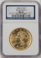 1864-S $20 Liberty Double Eagle NGC MS62