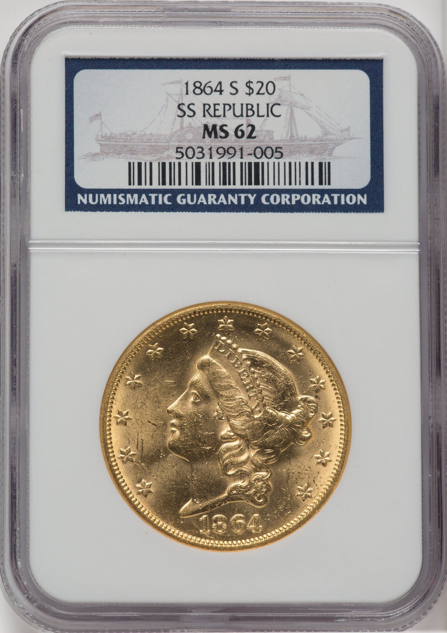 1864-S $20 Liberty Double Eagle NGC MS62