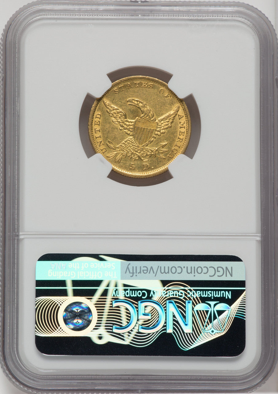 1836 $5 Classic Half Eagle NGC AU55