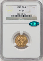 1929 $2.50 CAC Indian Quarter Eagle NGC MS64