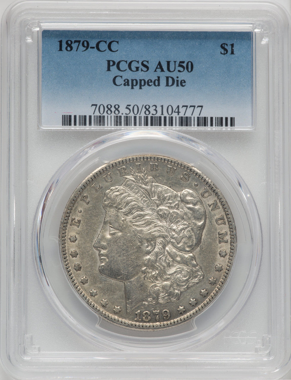 1879-CC $1 CAPPED DIE Morgan Dollar PCGS AU50