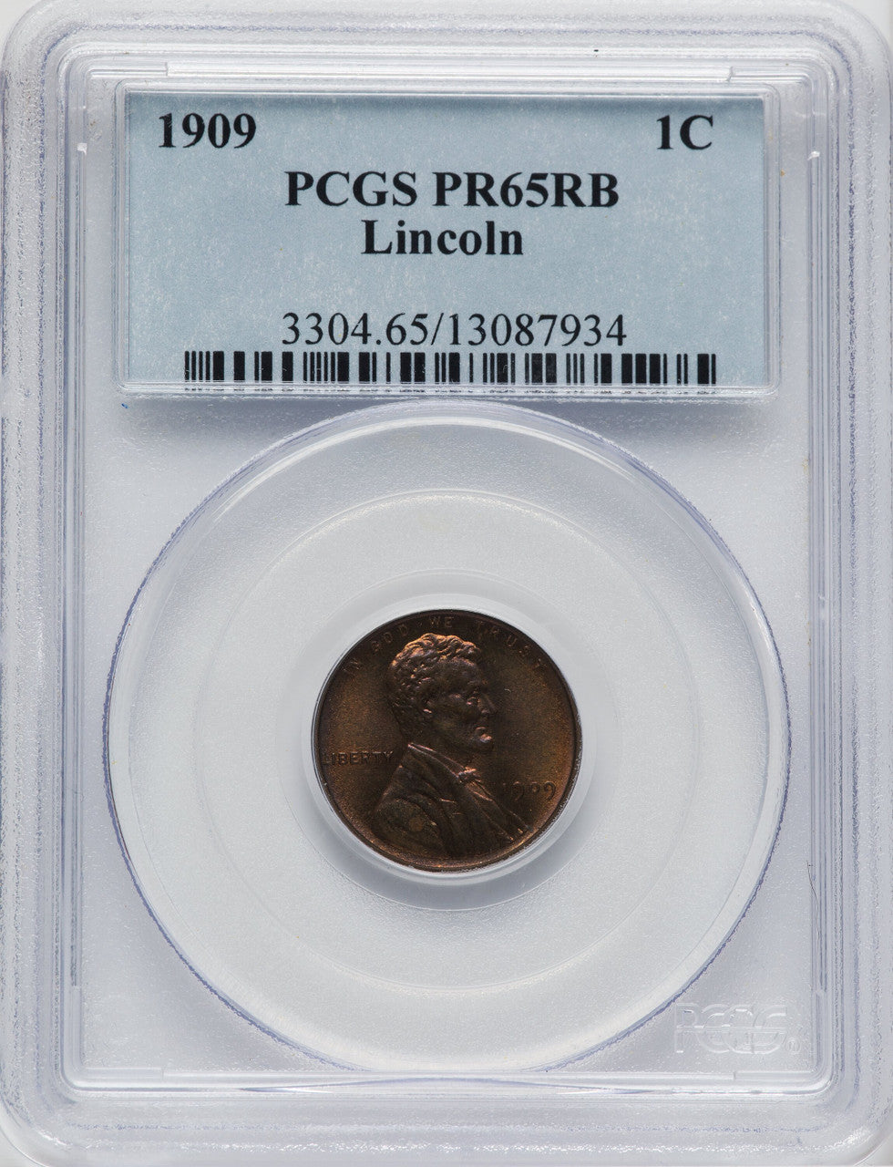 1909 1C Lincoln RB Proof Lincoln Cent PCGS PR65