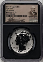 2019-W $25 Palladium Reverse Proof First Strike NGC PF70 Weinman