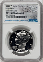 2018-W Palladium Eagle 1 oz ER Eagle Label NGC PF70